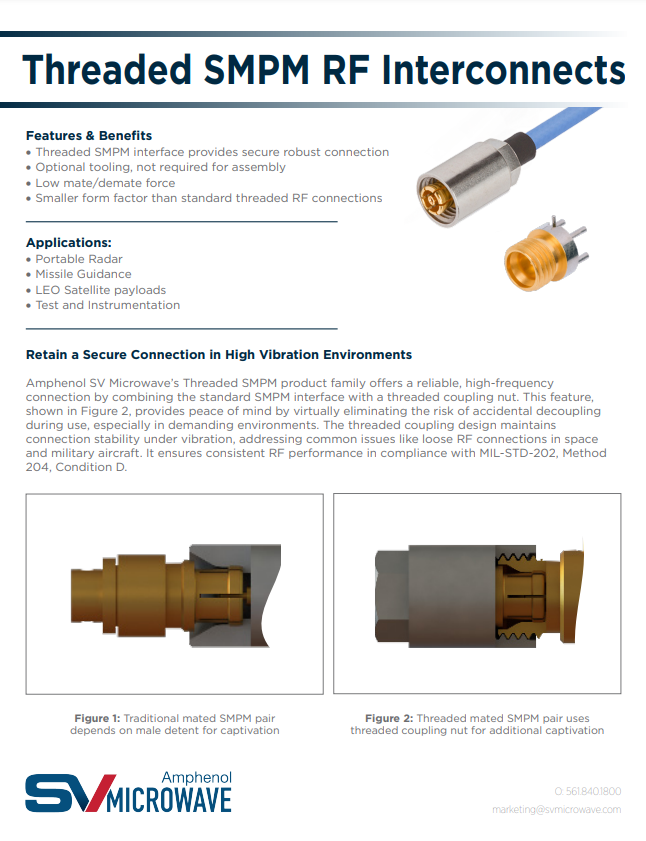 Threaded SMPM RF Interconnects